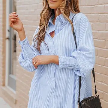 Blue Striped Button Up Shirt