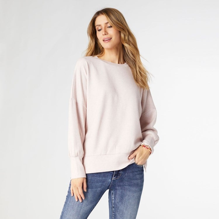 Tansy Supersoft Crew Neck Top - Dusty Rose S/M