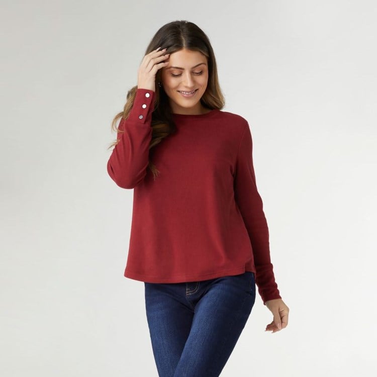 Alexis Super Soft Top with Snap Cuff - Redwood S/M