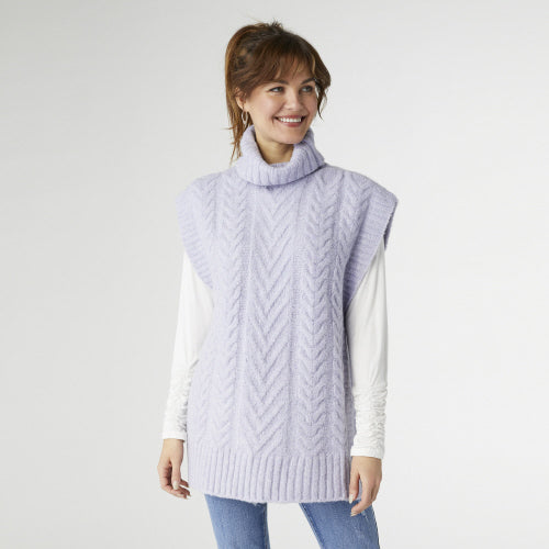 Iris Turtleneck Cable Knit Vest