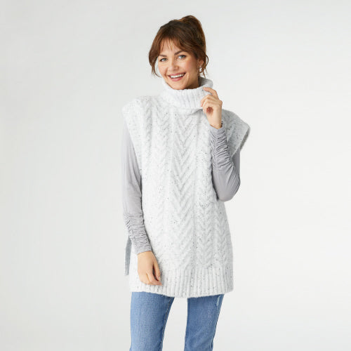 Iris Turtleneck Cable Knit Vest